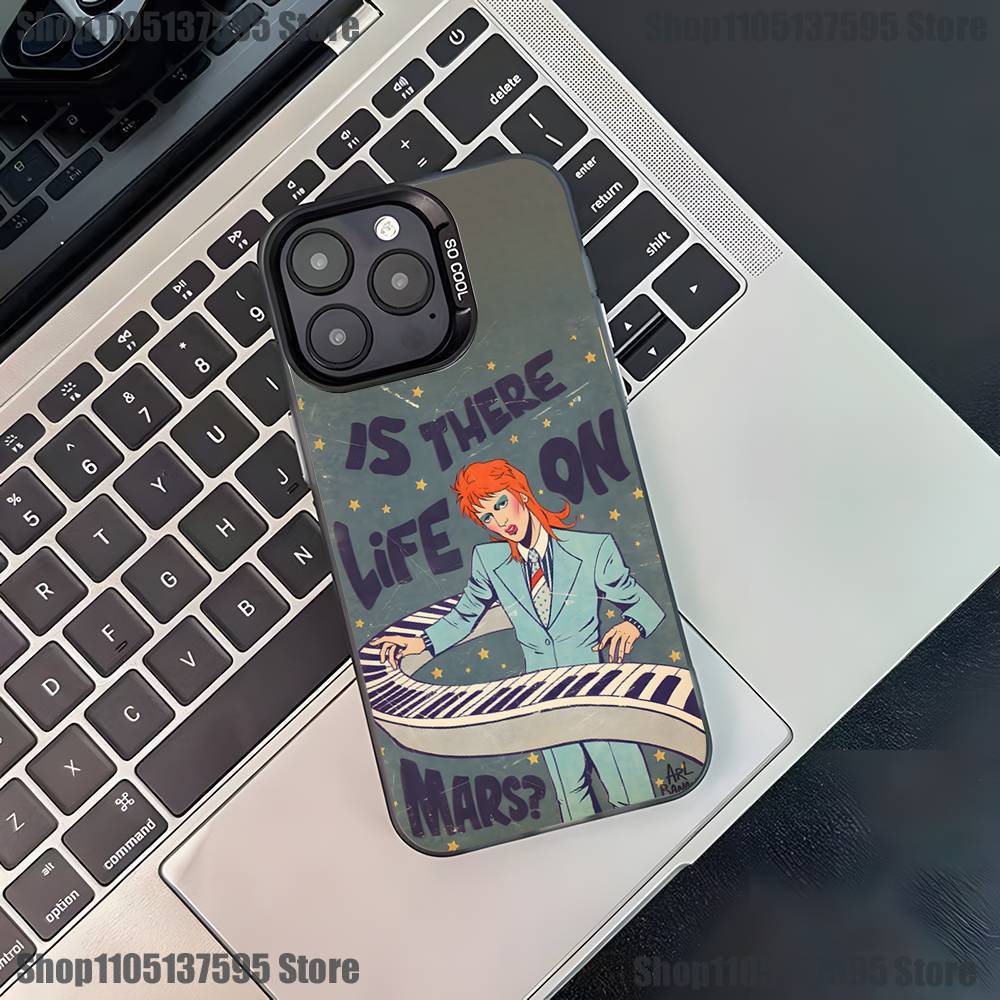 D-David Cool B-bowie Phone Case For iPhone 17,16,15,14,13,12,11,Pro,XS,Max,Plus,Mini,SE4,E Black Matte Shockproof Cover