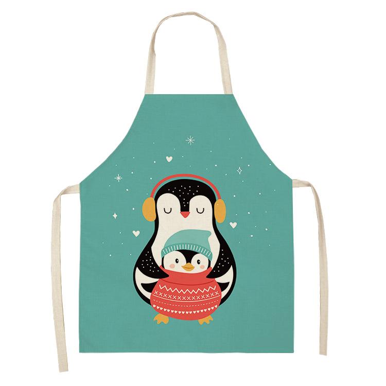 

Фартук с изображением пингвина, кухонные льняные фартуки, нагрудники, фартук для домашней уборки, фартук для домашней кухни для мужчин и женщин, инструменты для уборки дома 68x55cm