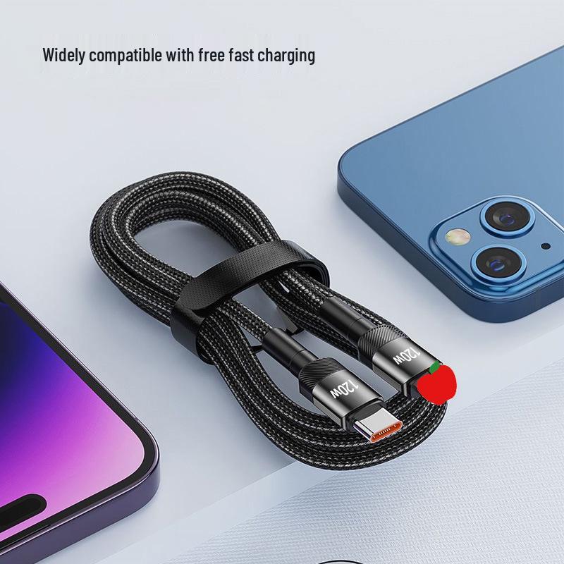 Braided PD120W Fast Charging Cable for Apple 11/XR/12/13/14 Pro Max