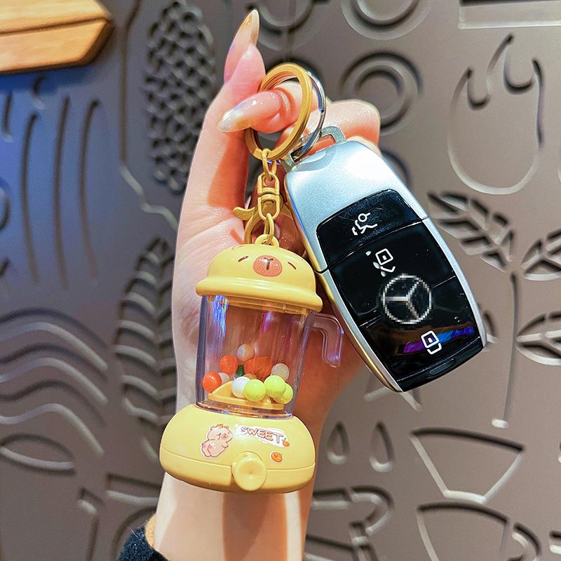 Cute Cartoon Capybara Stress-relieving Toy Student Schoolbag Pendant Creative Cartoon Animal Juicer Keychain
