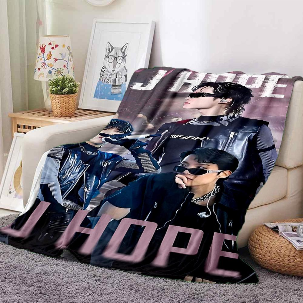 1pc J Hope Flannel Blanket [Cozy Throw Blanket] For Sofa, Bed, Travel, Camping, Livingroom, Office, Couch, Chair, And Bed