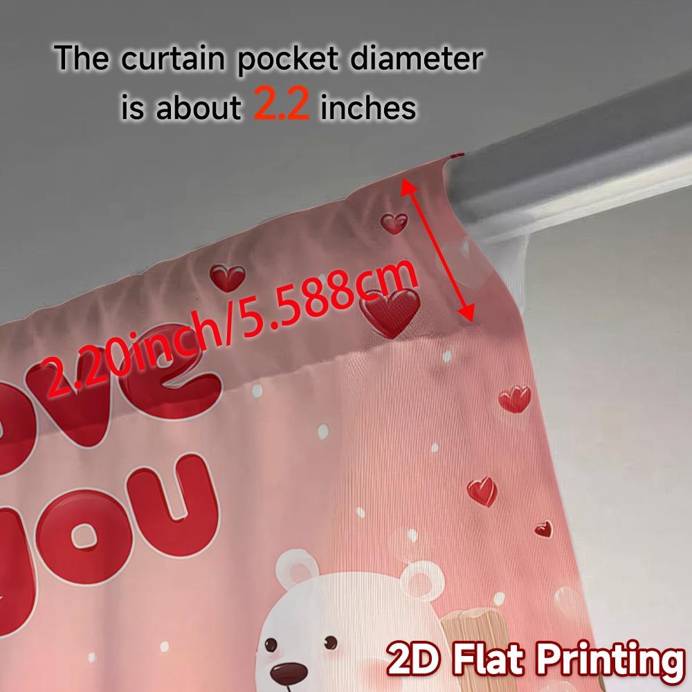 2D Flat Printing  JIT 2pcs   Curtains (Without Rod) Bear Romance Contemporary Popular Curtains Yarn Curtains All Seasons Perfect