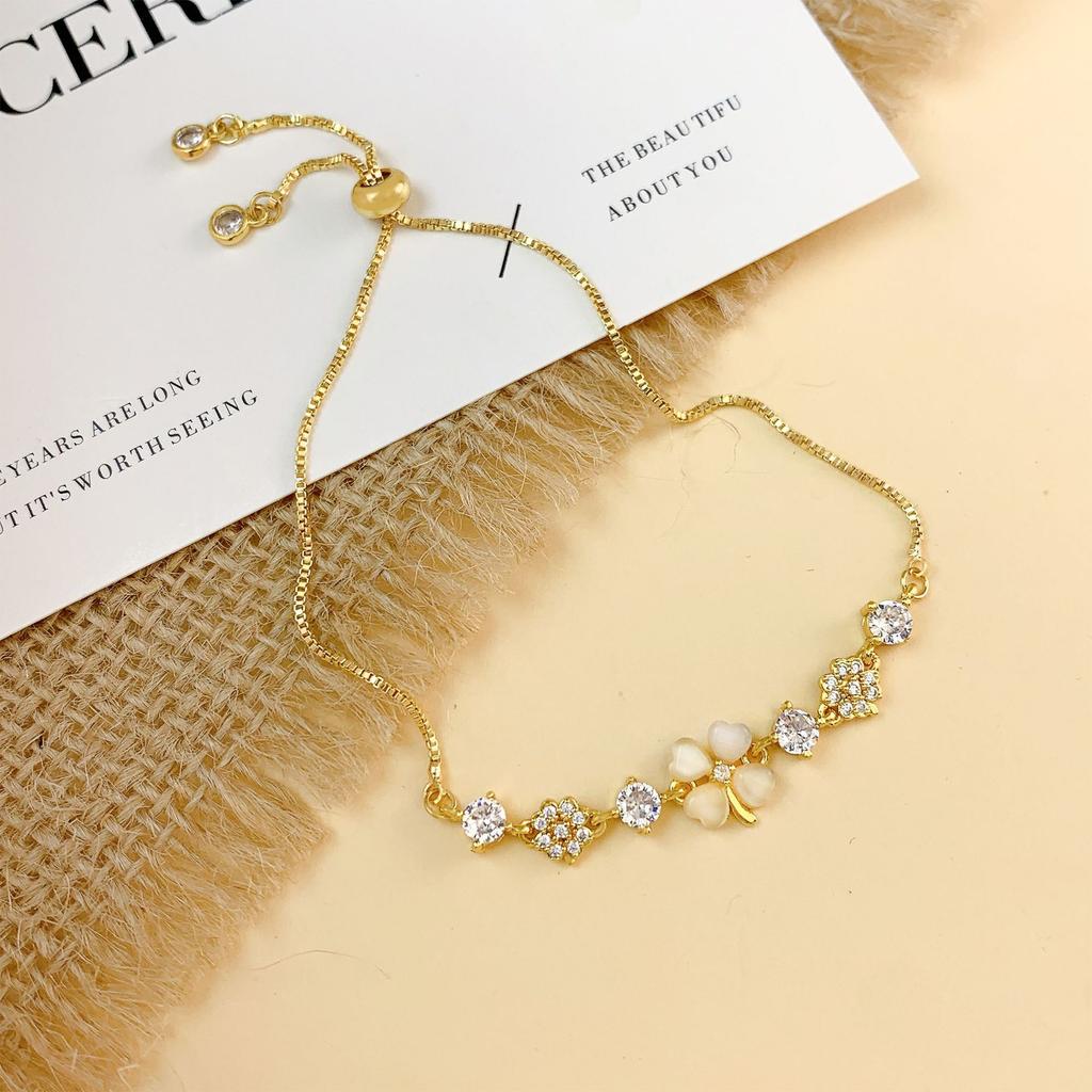 Bracelet Exquisite Light Luxury Four-leaf Clover Bracelet Ins Niche Design High-end Women's Jewelry Girlfriend Mother's Day Gift