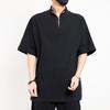 2022 Chinese Style Men's Casual Cotton Linen T-shirt, Retro Plus Size Long Sleeve Tang Suit