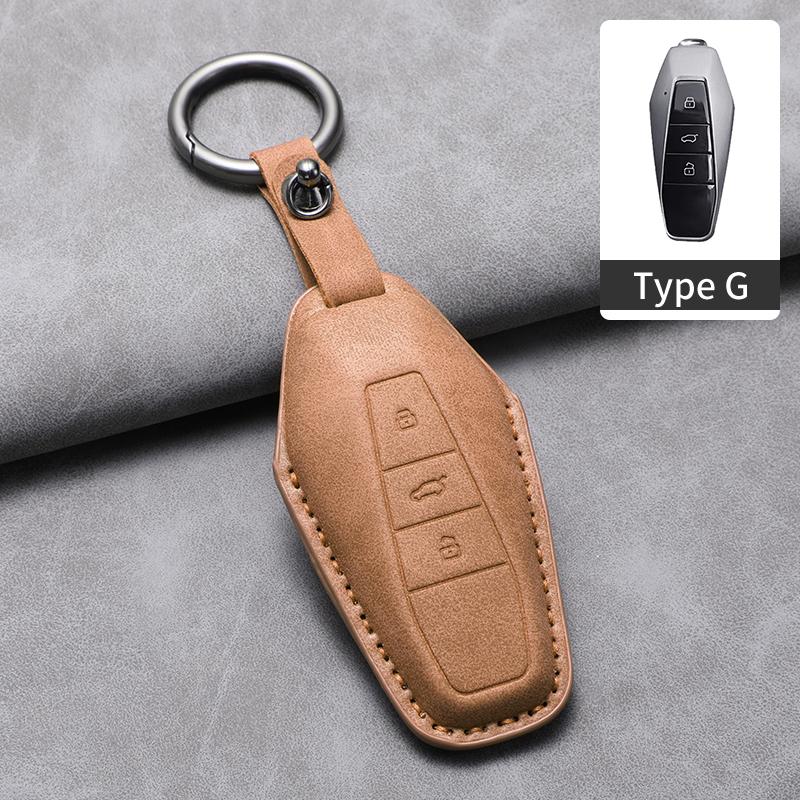 For Chery ICar 03 ICAR03 AIQAR EQ7 EQ5 EQ3 JAECOO J6 Keychain Accessories Sheepskin Leather Car Smart Key Case Cover Protector