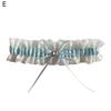 Lace Wedding Garter Faux Pearls Bowknot Floral Lace Garter Stretch Leg Garter Belt Bride Accessories for Women