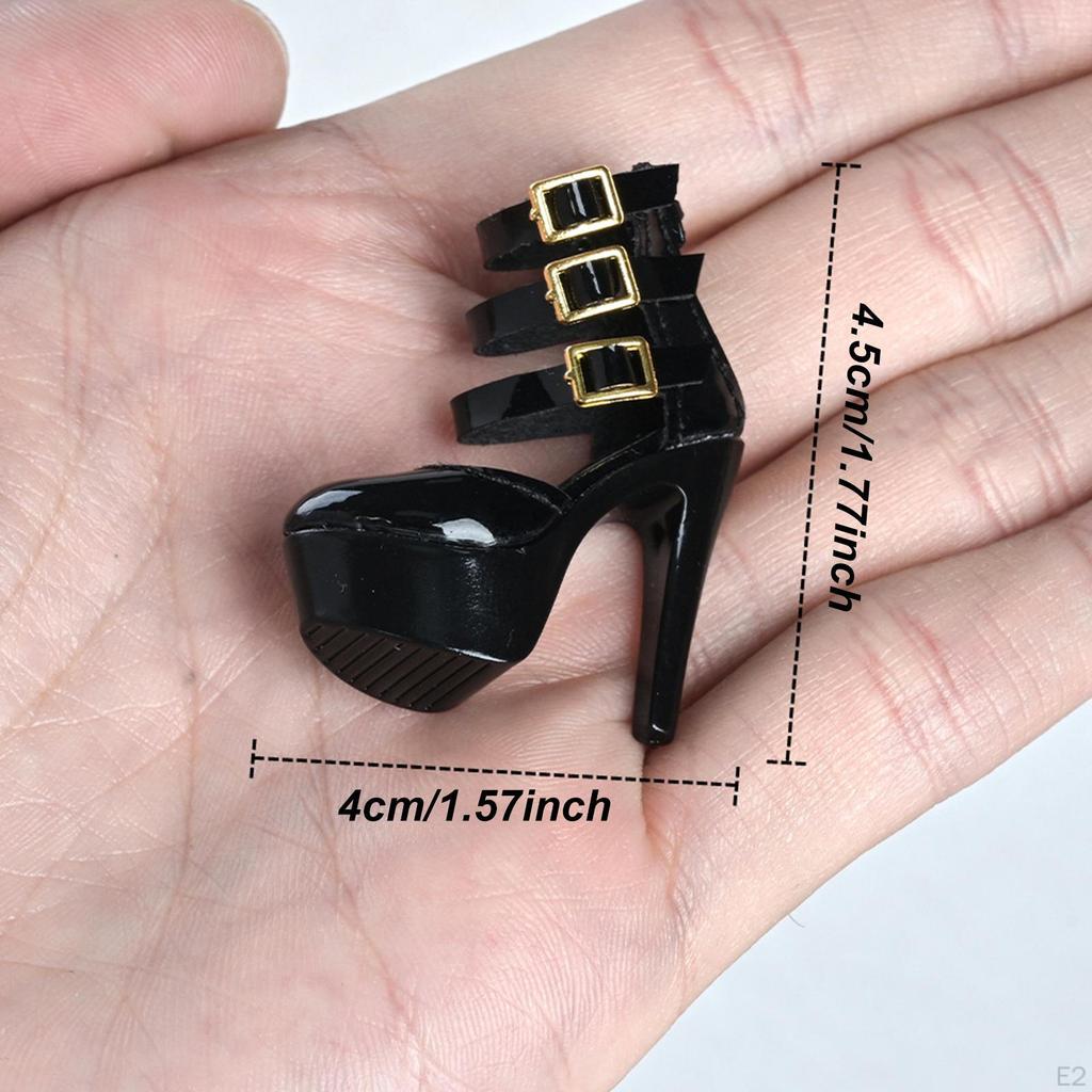 1:6 Heeled Sandals Ankle Strap Pump Doll Shoes Mini Dress for 12inch Action Figure Body