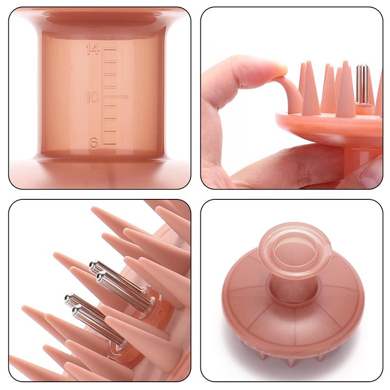 1Pcs Scalp Massage Hand Brush With Shampoo Dispenser Soft Silicone Hair Brush Multifunctional Scalp Exfoliation Brush