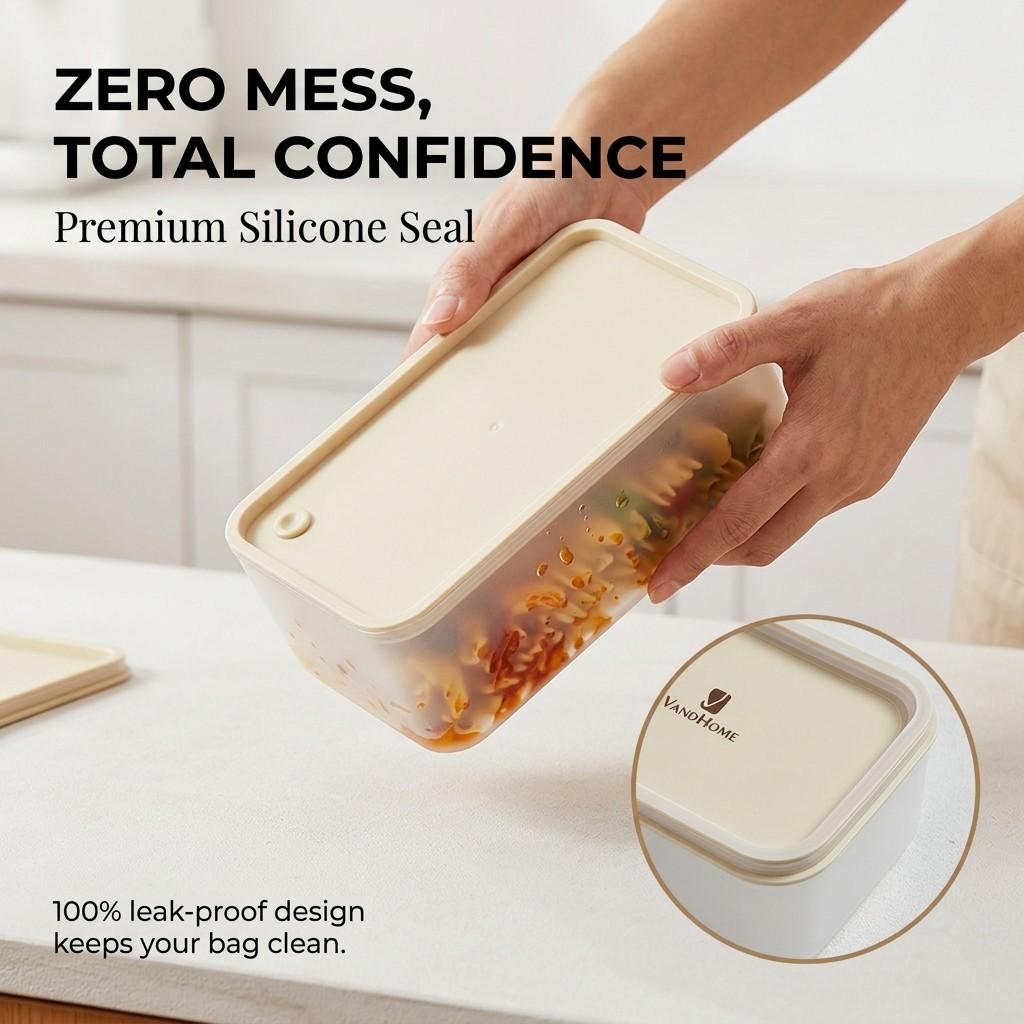 Reusable Plastic Bento Box For Kids Students Camping Picnic Sealed Lunch Box Microwave Heatable Portable Food Storage Container