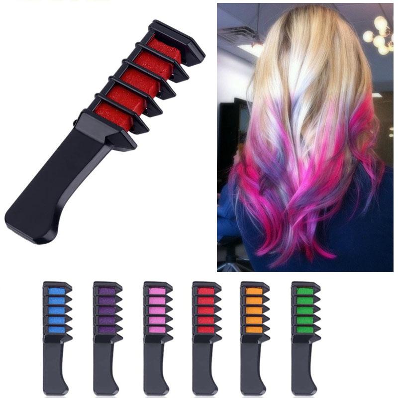1Pcs 6 Colors Temporary Hair Dye Comb DIY Hair Dye Cream Nontoxic Pen