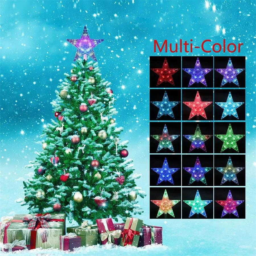 Dia22CM RGB Christmas Star Tree Topper Light With Remote USB Powered Christmas Tree Topper Star Light LED Star Garland Light