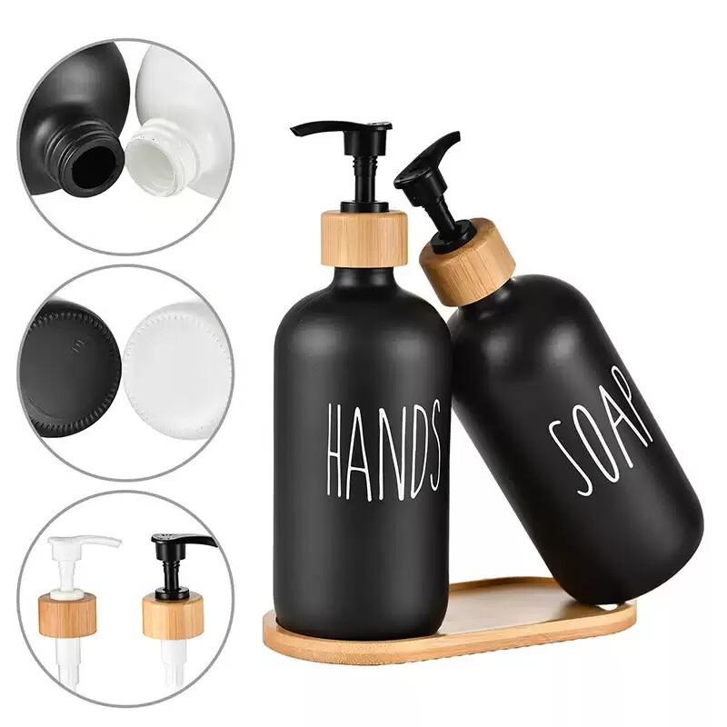 ZISIZ Glass Liquid Soap Dispenser Bottle Set