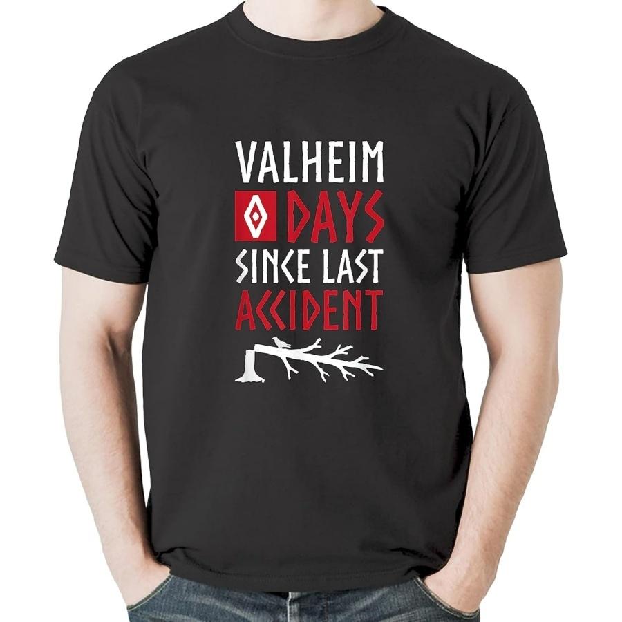 

0 Days Since Last Accident - Valheim Norse Funny Gamer T-Shirt Sweatshirt Hoodie Tanktop for Men Women Kids Black XXXXXL чорний