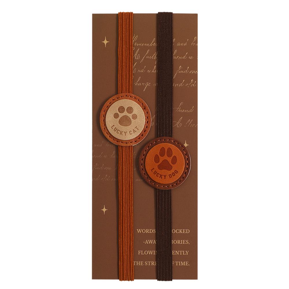 

Decorative Elastic Notebook Strap 2 Pcs With Vintage Stitch-like Design PU Flowers Aesthetic Closure For Storage Organizer