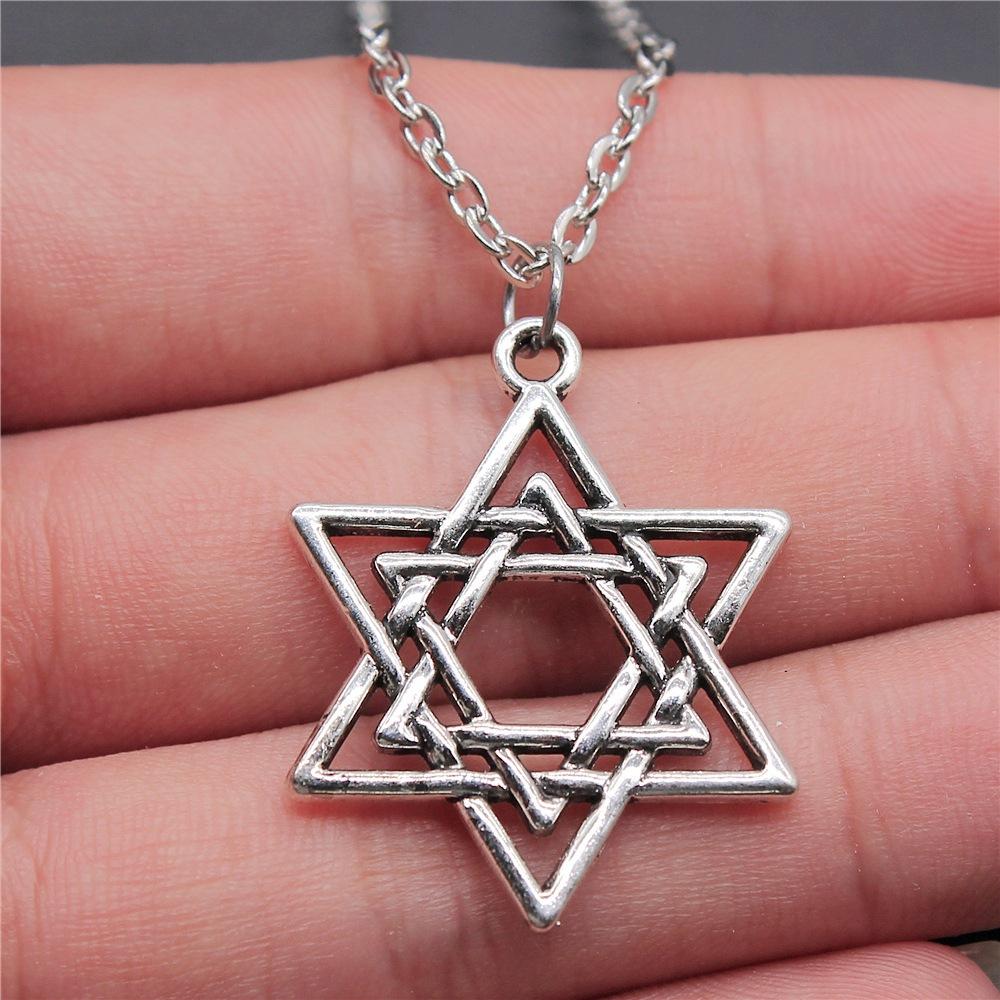 25 Stile Je Menora Davidstern Hexagram Anhänger Halskette Choker Charme Fabrikpreis Schmuck