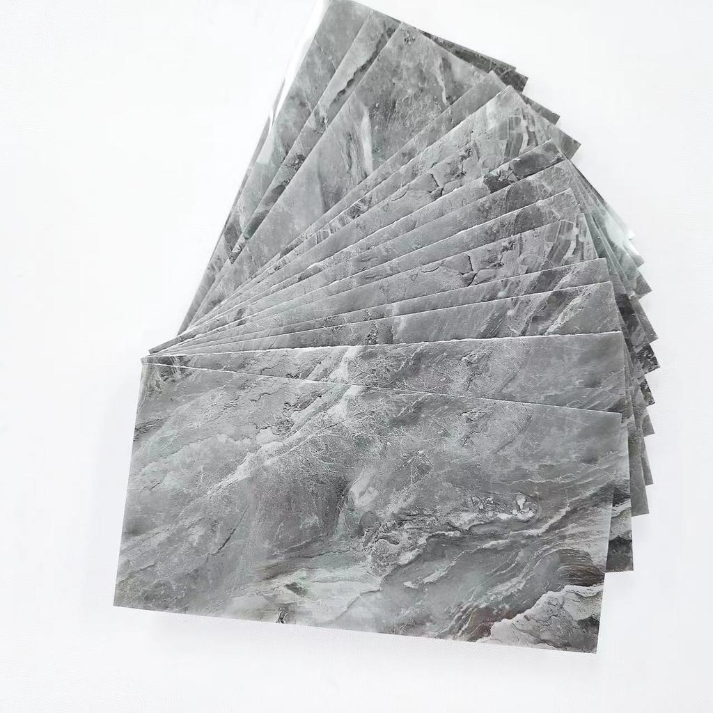 16Pcs Marble Pattern Wall Sticker, Self Adhesive PVC Wall Decoration, Waterproof Kitchen Bathroom Decoration Wall Sticker