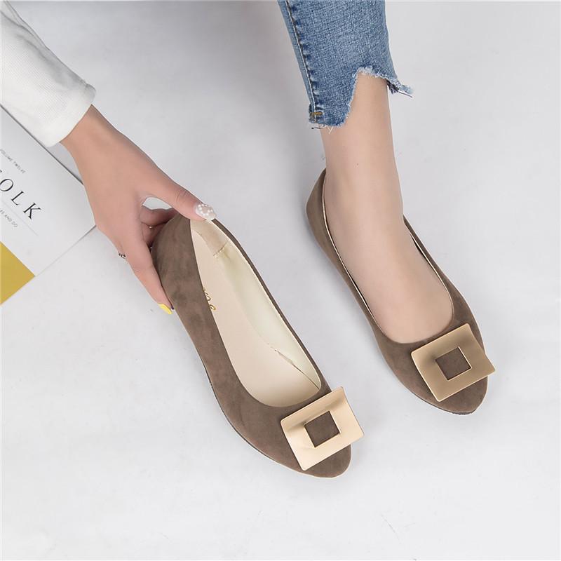 Women Girls Solid Big Size Slip On Flat Shallow Comfort Casual Single Shoes 23 Colors