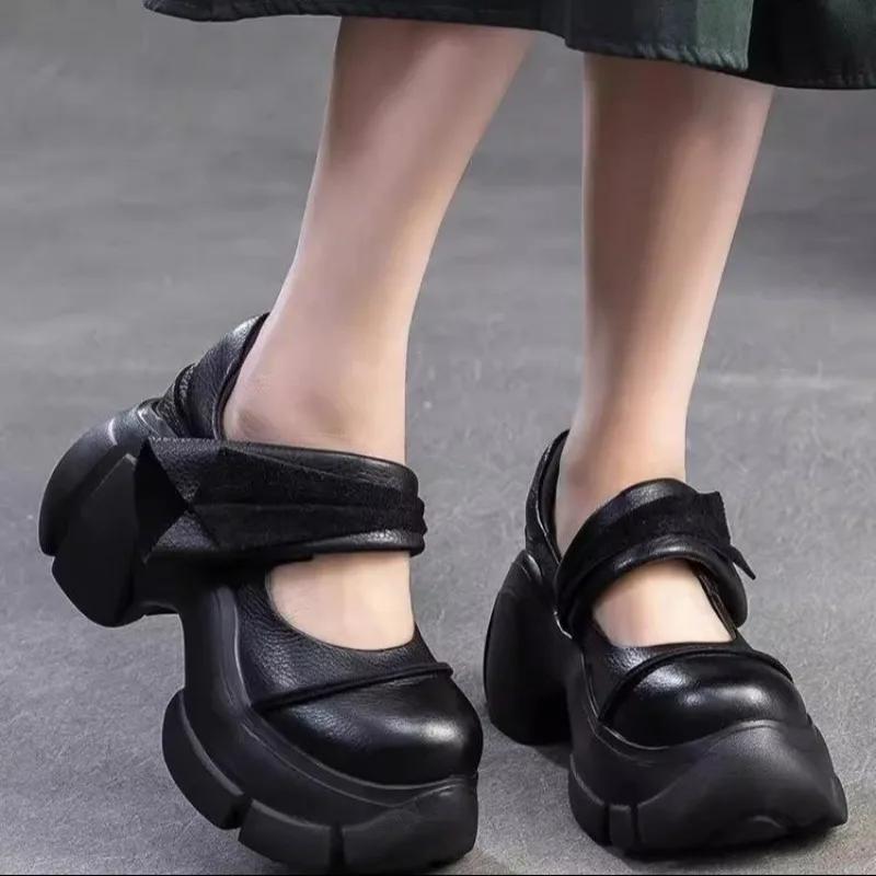 

Мода 2025 Новые женские босоножки на высоком каблуке, шнуровка, обувь на платформе, повседневная модная женская обувь, туфли на высоком каблуке, туфли Мэри Джейн 40 чёрный