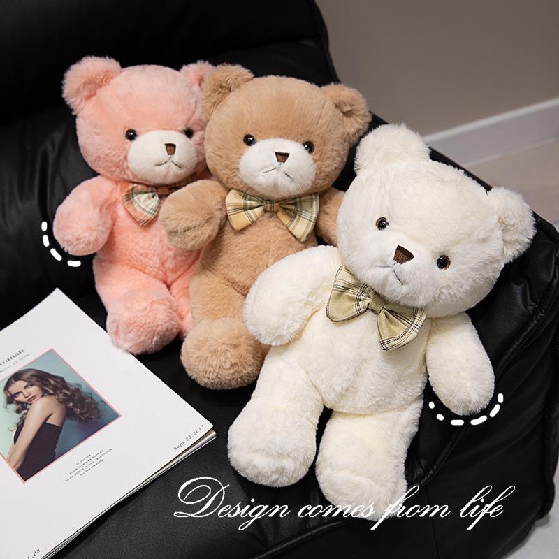 Cute Girly Teddy Bear Plush Toy - Bow Tie Comfort Doll