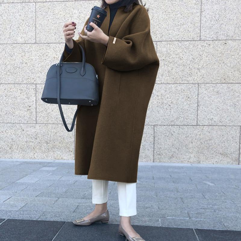 In stock, popular women's coats, woolen coats, autumn and winter long straight long coats, tops, women