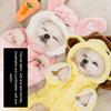 Dog Plush Hoodie Cute Animal Shape Soft Flannel Warm Rib Cuff Breathable Dog Sweatshirt For Dog Cat Pink Rabbit