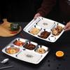 Dinner Plates Staff Fast Food Plates Canteens Divided Portable Platters Thickened Fast Food Box Stainless Steel Material