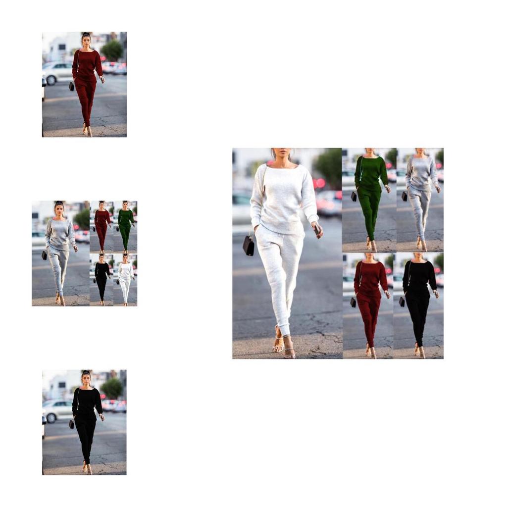 Neuf 2pcs Womens Casual Sweatshirt And Pants Set For Effortless Style And Comfort