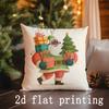 Home Decor Santa With Gifts Christmas Pillow Suitable For Sofa Bedroom Car Pillow Cover Cushion Rectangular Back Cushion