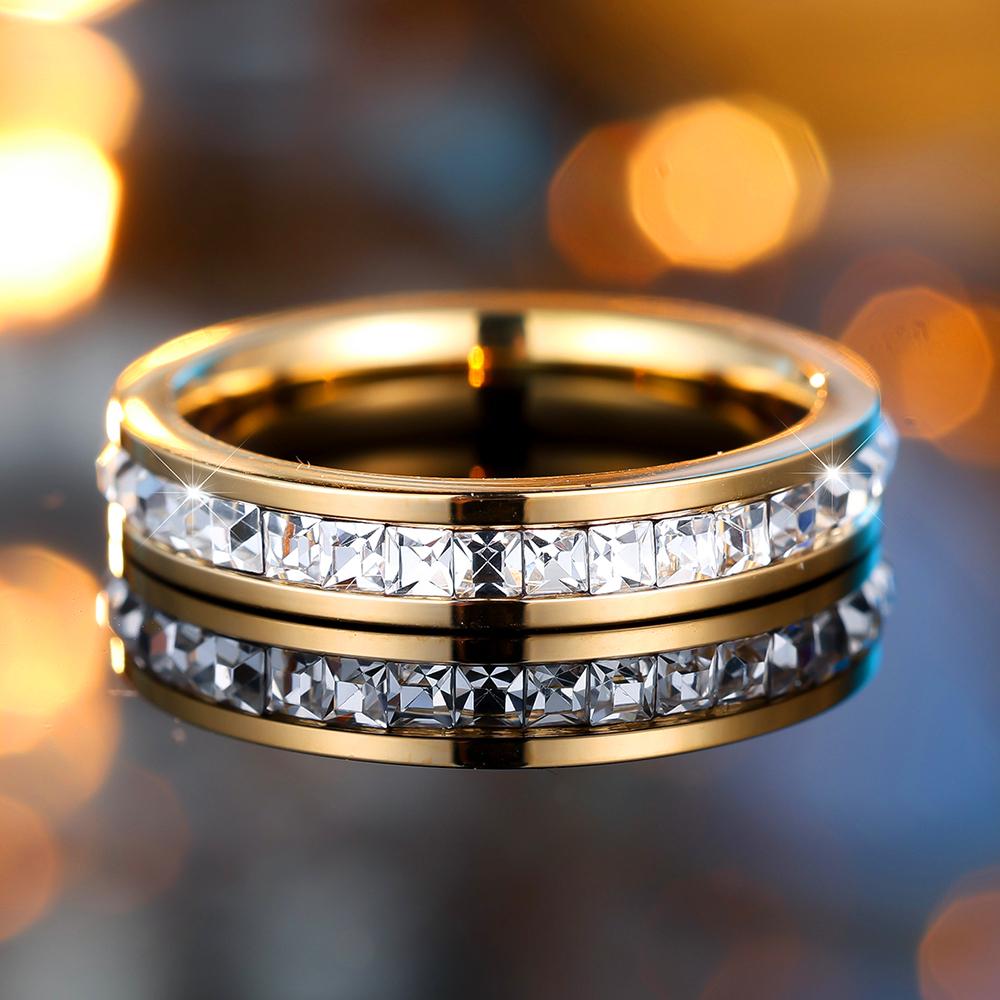 Luxus Damen Kristall Zirkon Stein Verlobungsring Vintage Silber Farbe Hochzeit Für Damen