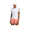 Adidas Own The Run Striped Logo Print Round Neck Short Sleeve Tee Women Tops White IC5189
