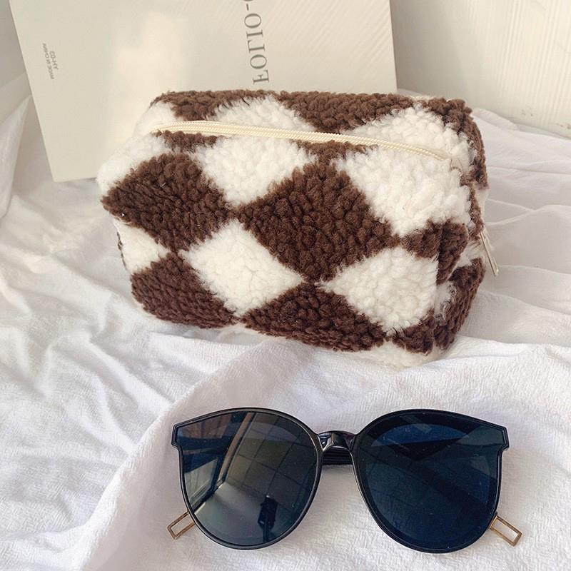 Mjuk Plysch Pennfodral Plysch Nalle Sminkväska Organizer Stor Kapacitet Förvaringsväska