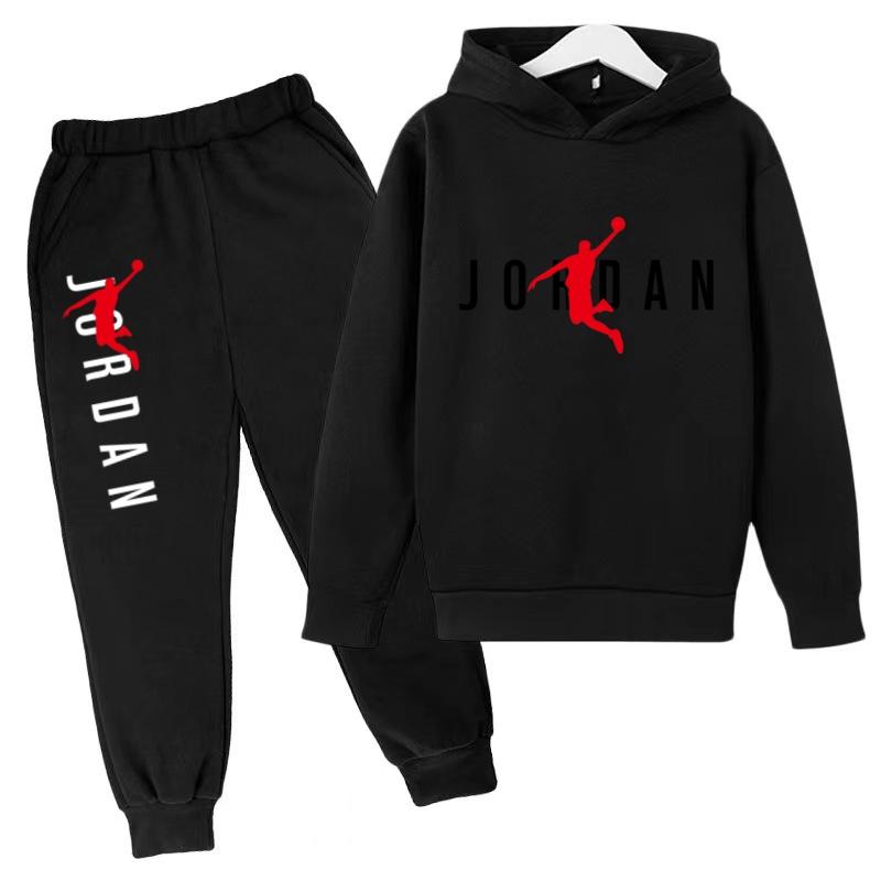 Felpa con Cappuccio per Bambini Lettere da Basket Pullover 3-12 Anni Giacca Felpa+Pantaloni Ragazzo Ragazza Neonato Abbigliamento Jogging Tempo Libero Moda Marca Set