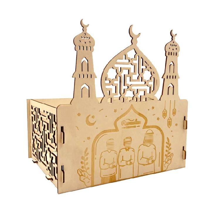 Eid Wood Ornaments Hollow Moon Stars Indoor Restaurant Dining Room