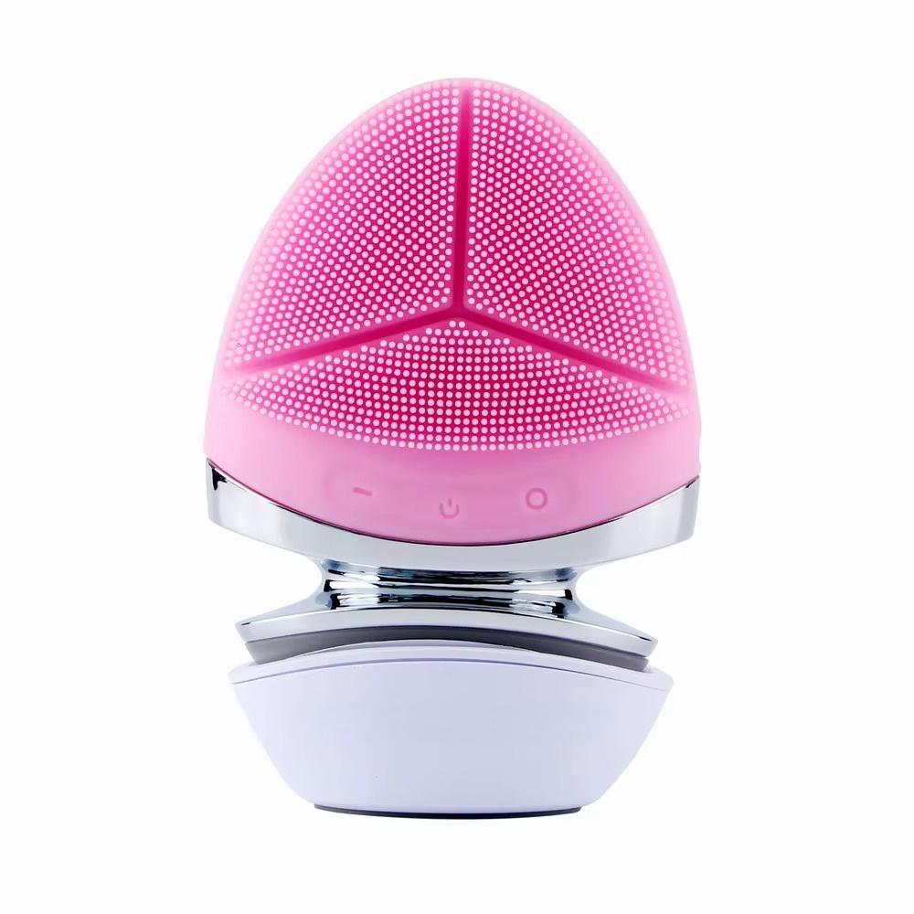 Hot Sale Sonic Silicone Facial Cleansing Brush, Electric Deep Pore Face Cleaning Skincare Beauty Instrument розовый