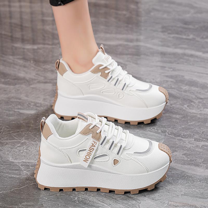 Autumn new dad shoes ins student casual sports shoes street shot platform heightening shoes YDD 35 хаки