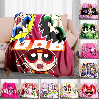 1PC The Powerpuff Girls Printed Blanket, All Season Lightweight Home Office Outdoor Nap Multifunctional Blanket A1