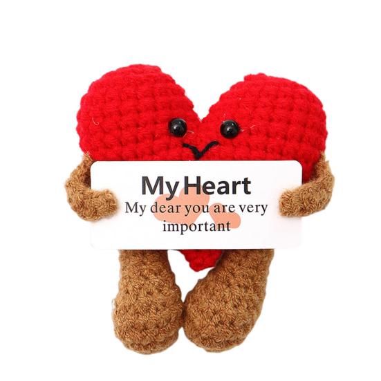 Crochet Positive Potted Plants with Card Emotional Support Handmade Knitting Sunflower Succulent