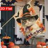2D Flat, 2D Flat,Halloween Cat Boo Happy Pumpkin Decorative Flag_3-28x40 Inch Outdoor Garden Flag Double-sided Home Decoration Courtyard Decoration Ou