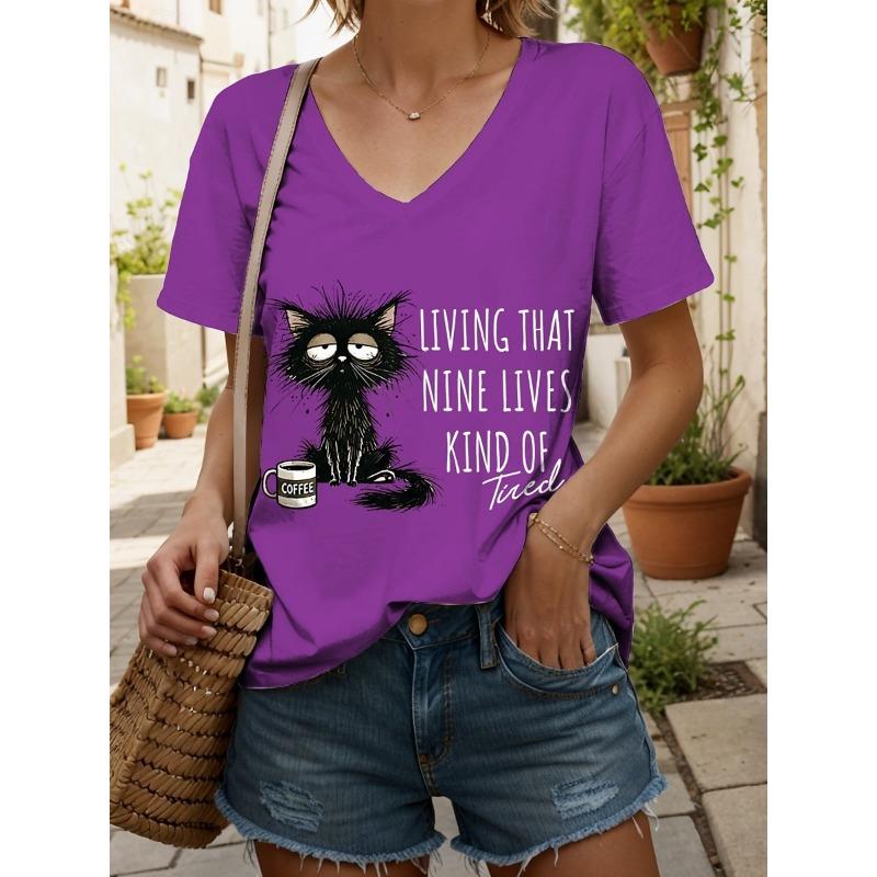 

Fashionable Women s V-neck Casual Short Sleeved T-shirt,Rretro Sports Style Casual Sportswear 3XL