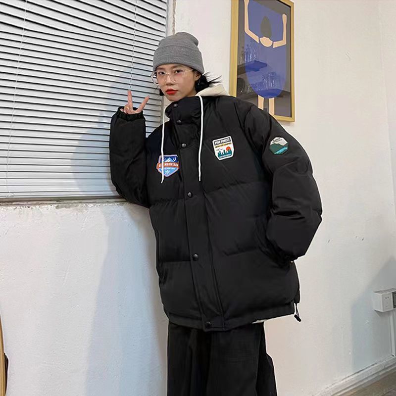Women's Hong Kong Style Winter Couples Models Bread Clothing Cotton Jacket Plus Size Cotton Coat