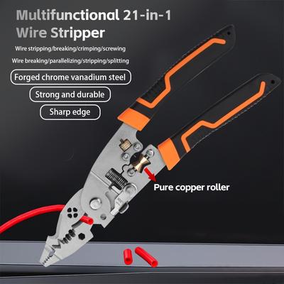 1PC 8-inch Large Opening Thickened Cable Electrician Pressing Wire Multi-function Wire Peeling Peeling Peeling Wire Cutting Wire Pulling Pliers