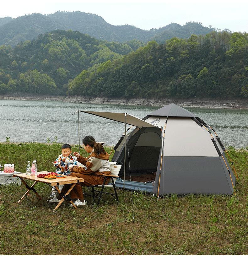 Male Wolf Quick-Open Outdoor Camping Tent: Folding, Portable, Dual-Layer, Rain & Sun Resistant