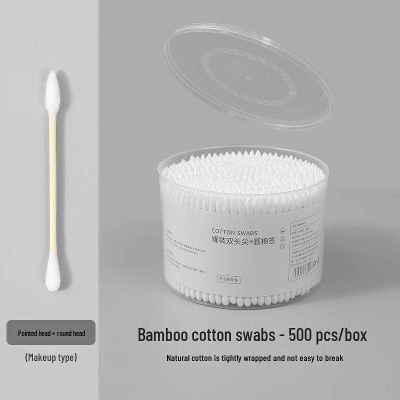 Double-Headed Cotton Swabs: Hygienic Ear Cleaners with Fine Pointed Tips for Makeup, Disposable, Boxed