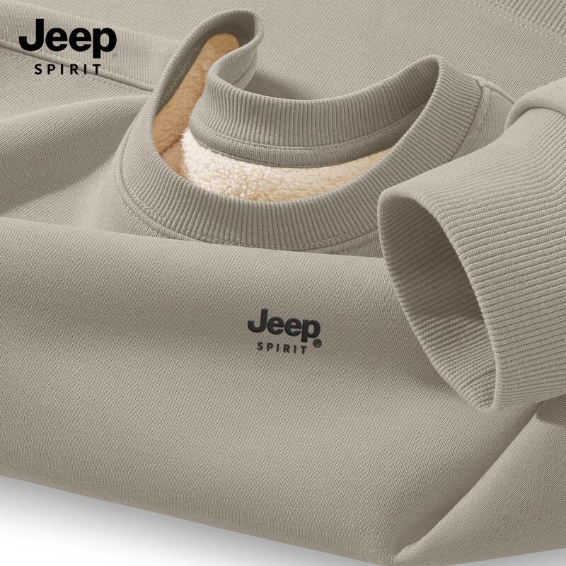 JEEP SPIRIT Herren Fleecegefüttertes Rundhals-Sweatshirt