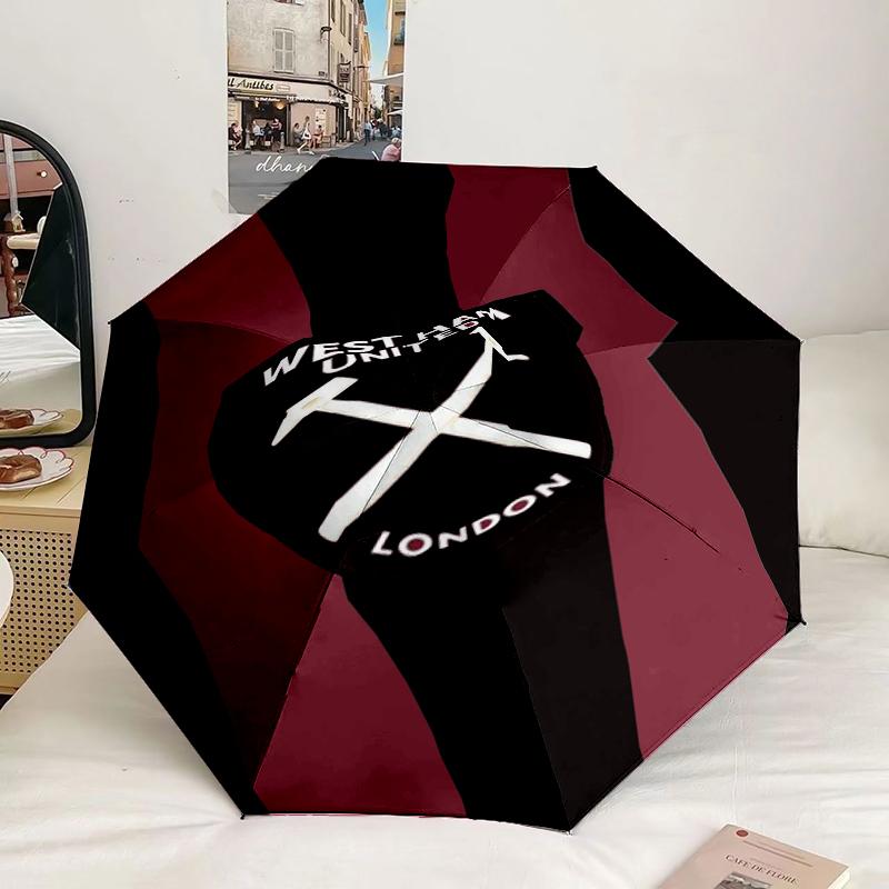 Ombrello con Emblema di Squadra di Calcio a 8 Stecche per Viaggio, Campeggio, Ombrello Leggero Portatile Casual, Essenziale per ogni Famiglia Regalo per le Vacanze