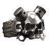 Zinc Alloy Mechanical Skull Men'S Ring, Pop Punk Style Inlaid Ring