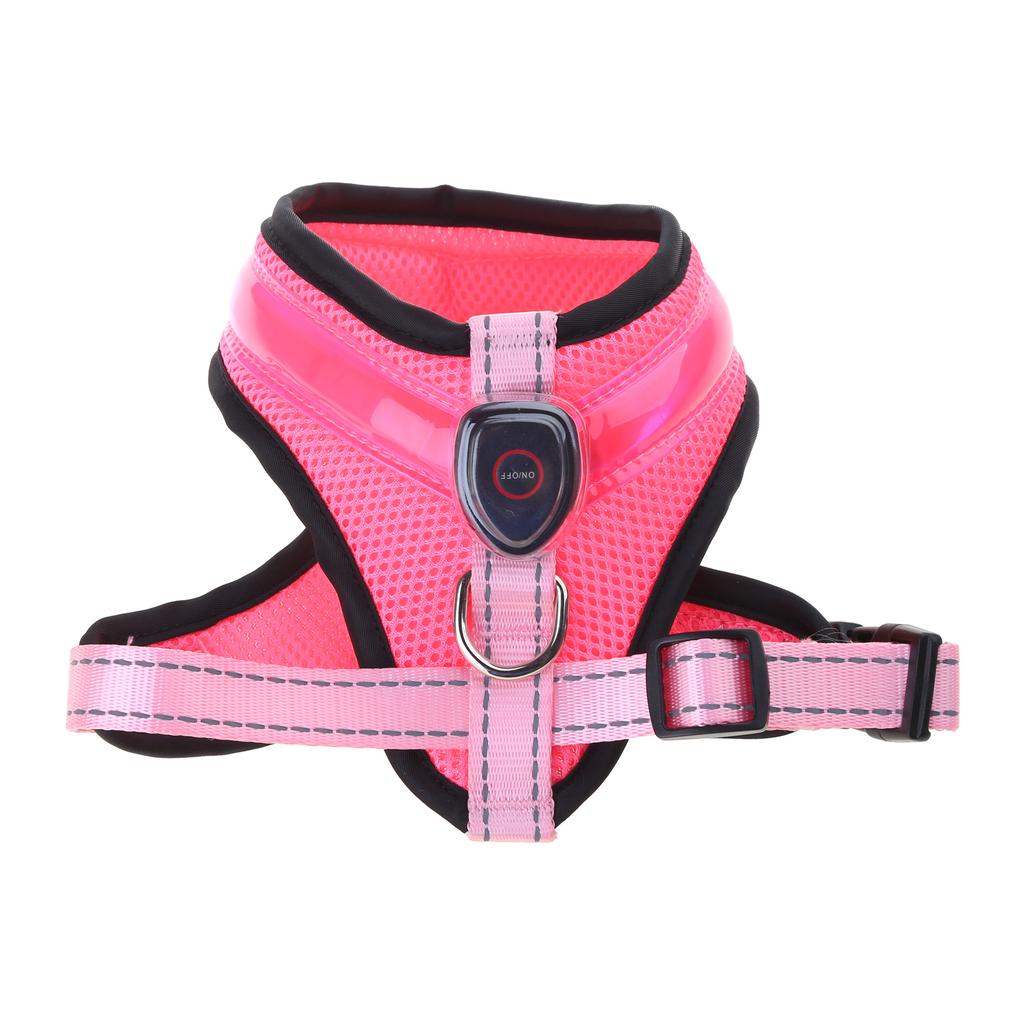 Fashion Dogs Harness Leash Adjustable Length Pet Chest Back LED Dog Vest with Sturdy Buckle for Pet Outdoor Walking