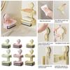 Soap Dish Soap Holder for Shower Single/Double Layer Wall Mounted Soap Rack No Drilling Self Draining for Bathroom