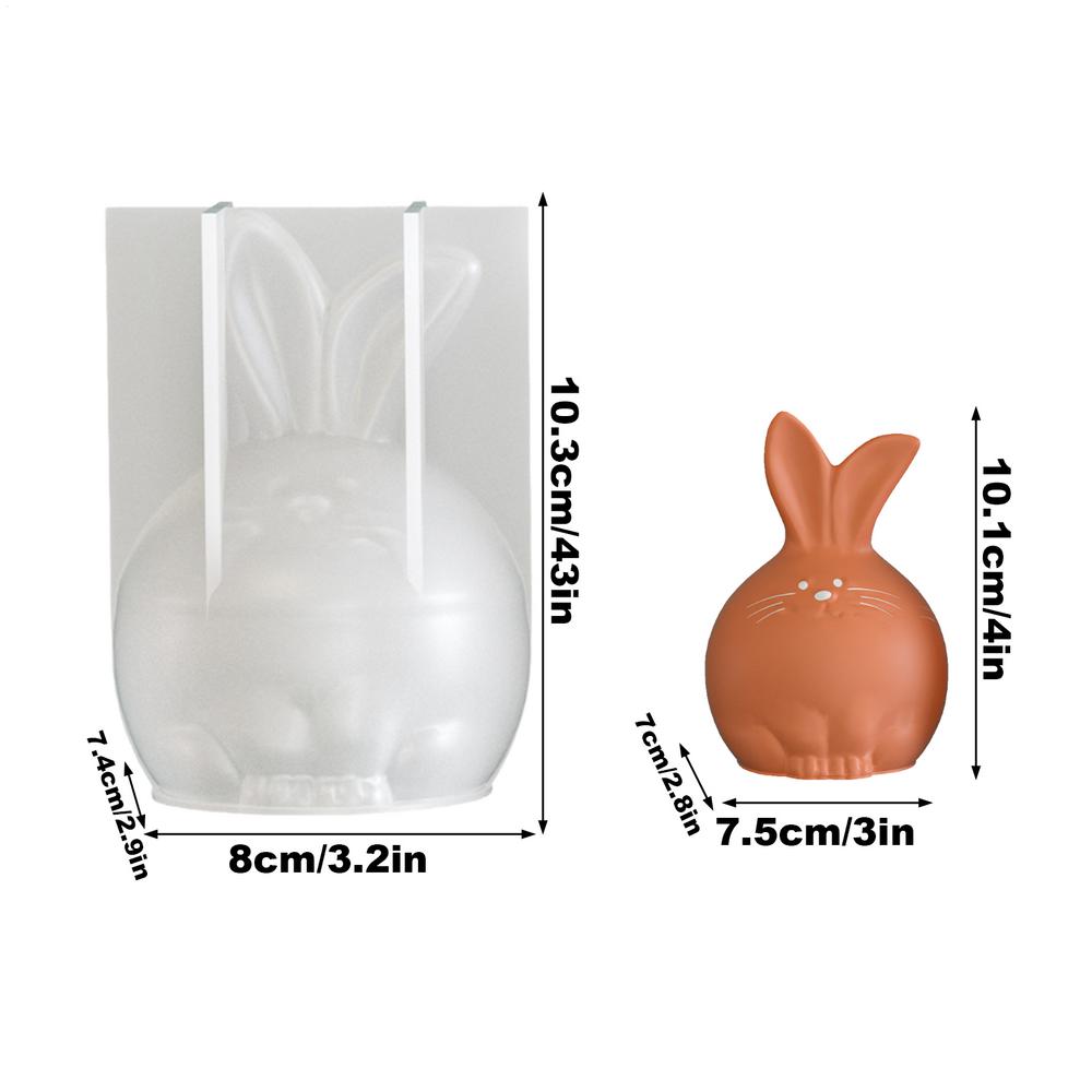 Easter Bunny Silicone Mold Cute 3D Silicone Geometric Facet Thanksgiving Supplies Bunny Shaped Mold For Holiday Party Offices