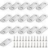 Stainless Steel Flat Brackets, Straight Plate Joints, and Repair Plates. Includes 16 Stainless Steel Screws. Ideal for Securing Tables, Dressers, Chai